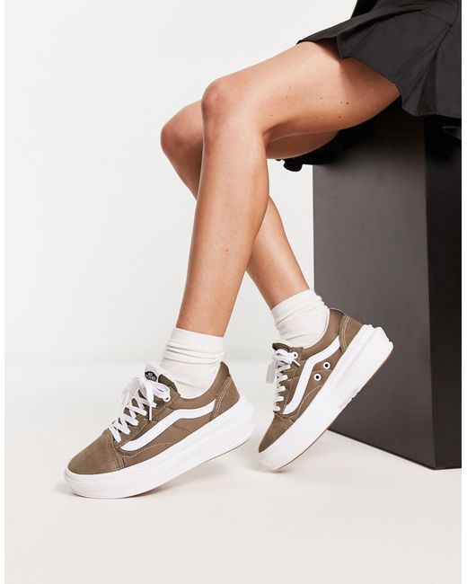 Brown top vans sneakers
