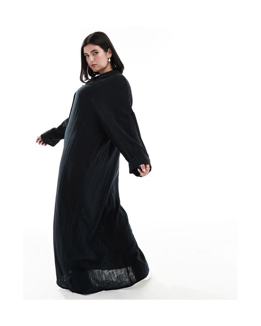 ASOS Black Asos Design Curve Double Cloth Maxi Dress