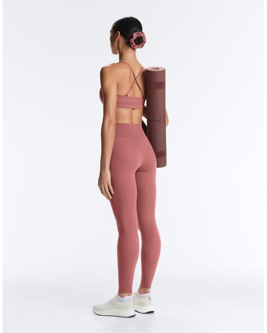 Oysho Pink Comfortlux Light-support Sports Bra With Crossover Straps