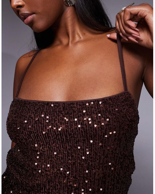 ASOS Gray Allover Sequin Cami Top
