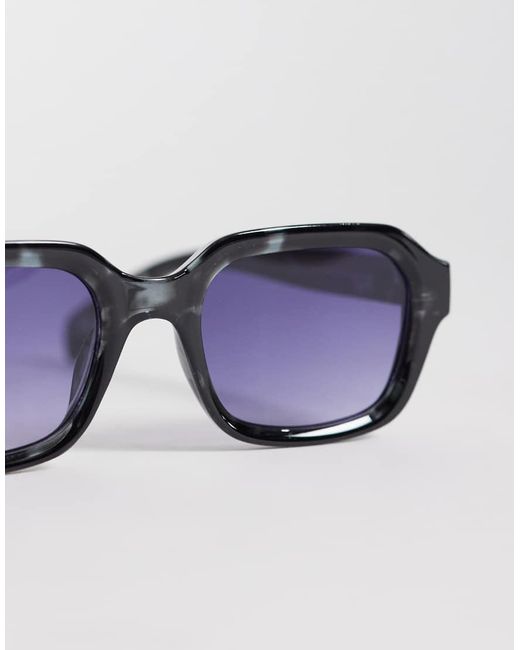 ASOS Blue Slim Square Sunglasses for men