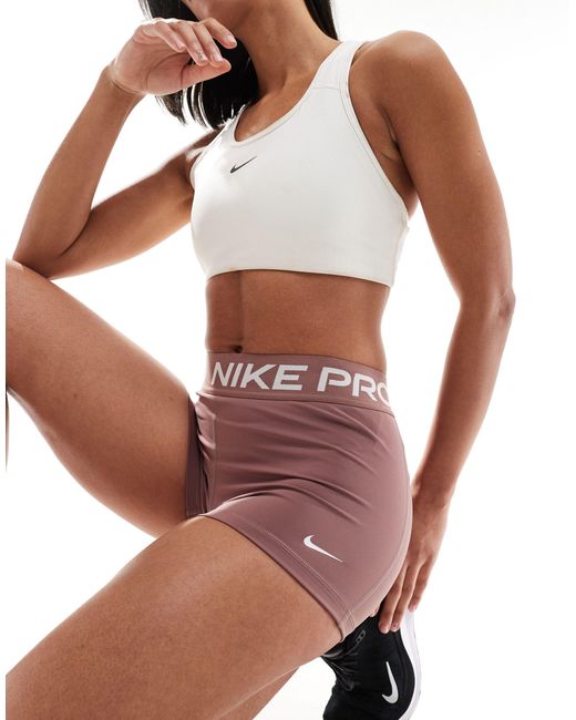 Nike Brown Nike Pro Training Dri-fit 3 Inch Shorts