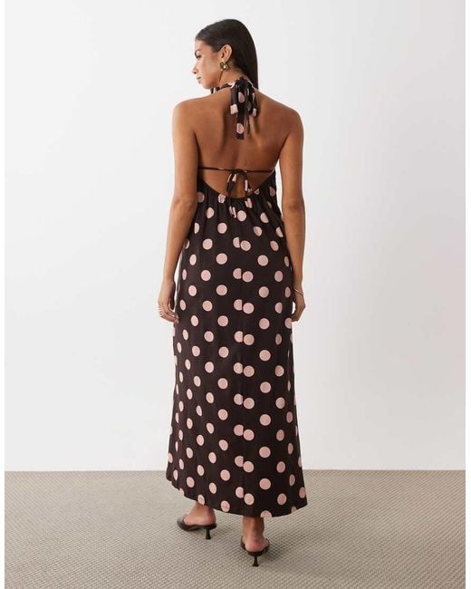 ASOS White Polka Dot Trapeze Midi Dress