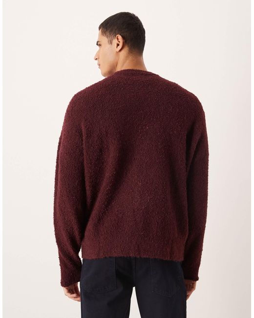 ASOS – bouclé-strickpullover in Red für Herren