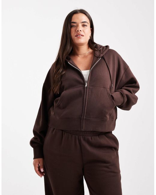 ASOS Brown Asos design curve – cropped-kapuzenjacke