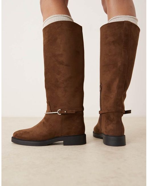ASOS Black Cole Flat Riding Knee Boots