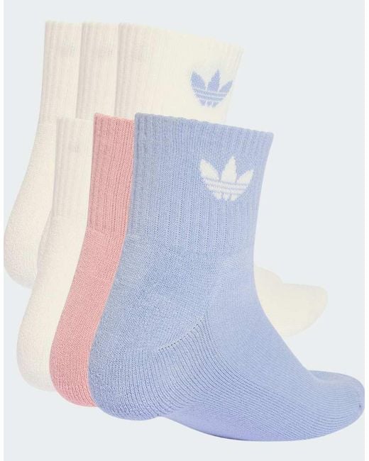 Adidas Originals Blue Mid Ankle Socks 6 Pairs