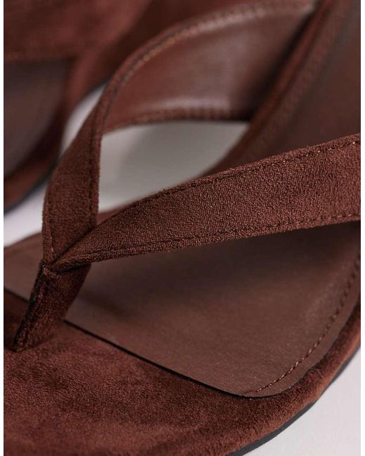 SEQWL Brown Ines Thong Wedge Sandal