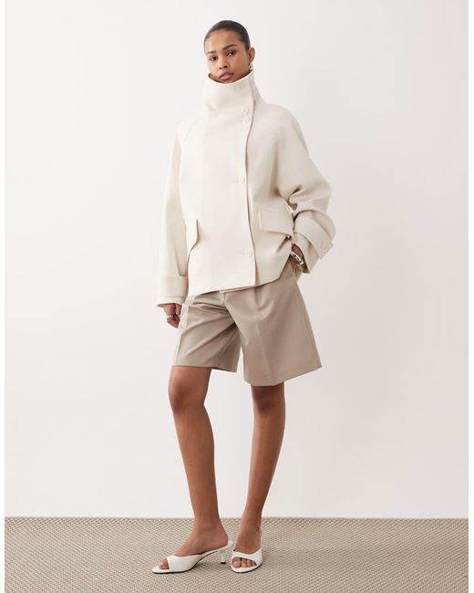 Mango Natural Capsule Funnel Neck Short Trench Coat