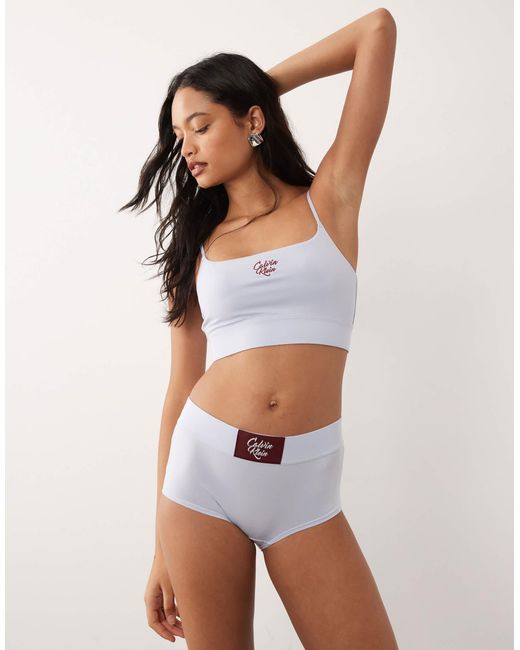 Calvin Klein Blue Modern Logo Patch Bralette
