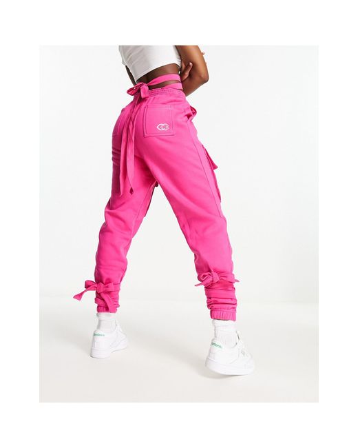 Reebok X Cardi B High Waisted Sweatpants in Pink | Lyst