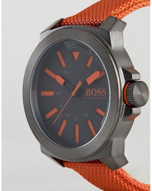 BOSS by HUGO BOSS By Hugo Boss New York Watch With Orange Strap for Men |  Lyst