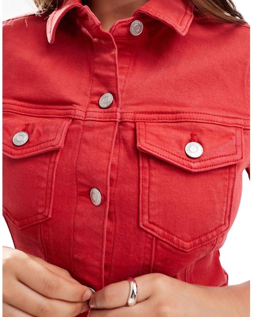 ASOS Red – figurbetontes jeans-hemdblusenkleid