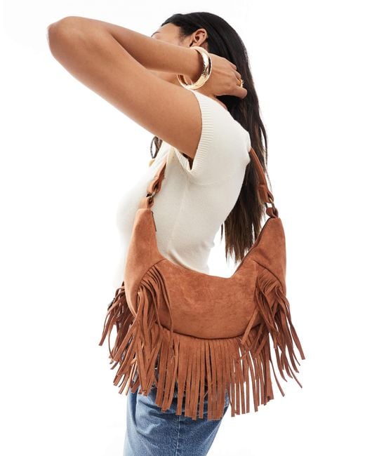 Cotton On Natural Cotton On Dahlia Boho Fringe Underarm Bag