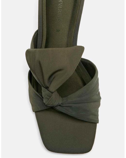 Stradivarius Green Heeled Tie Sandals