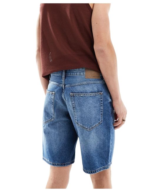 Pull&Bear Blue Denim Shorts for men
