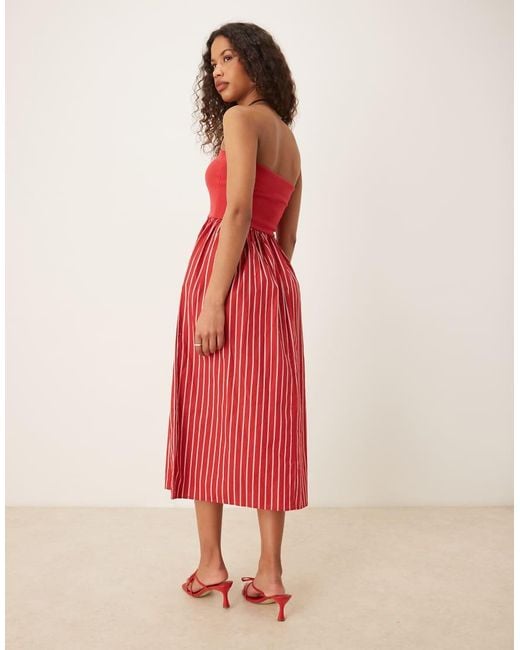 Nobody's Child Pink Felicity Contrast Bandeau Midi Dress