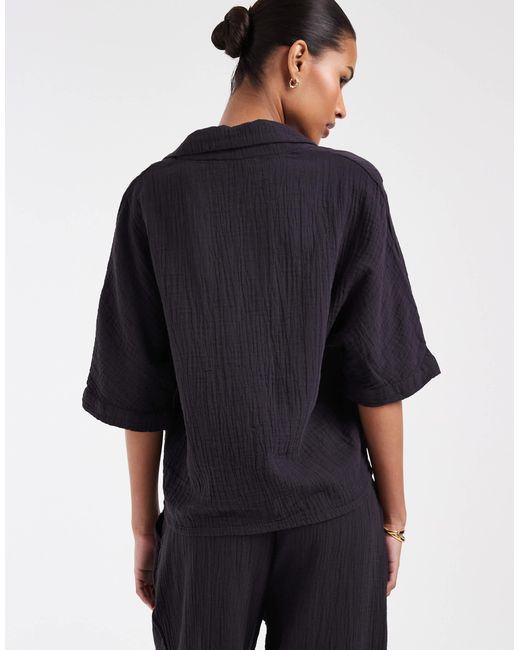 ONLY Blue Cheesecloth Button Down Shirt