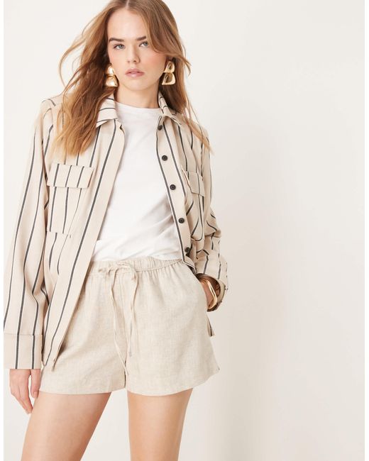 Abercrombie & Fitch Natural Pull On Linen Short