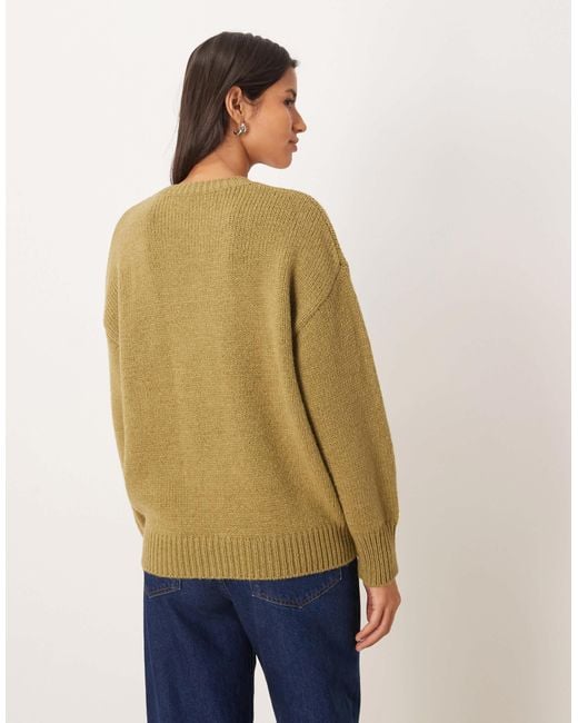 Mango Blue Crew Neck Chunky Sweater