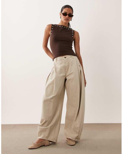 ASOS Brown Tank Top With Stud Details