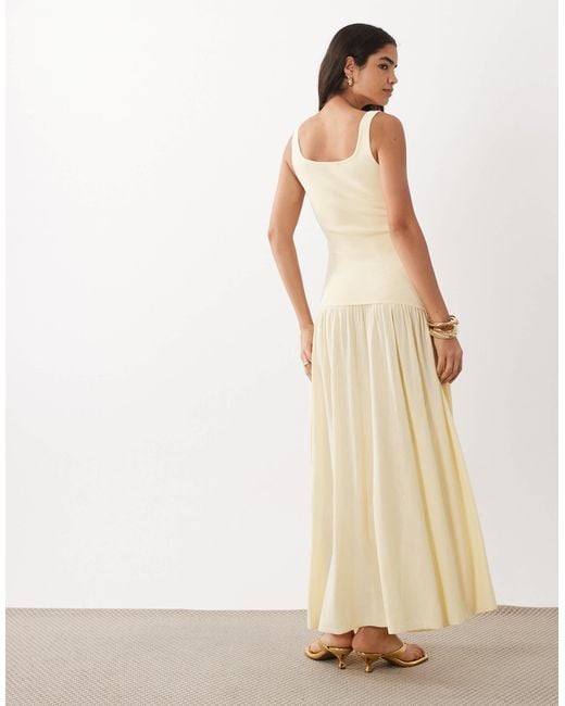 mango drop waist dress Mango Crinkle Textured Drop Waist Dress in Natural