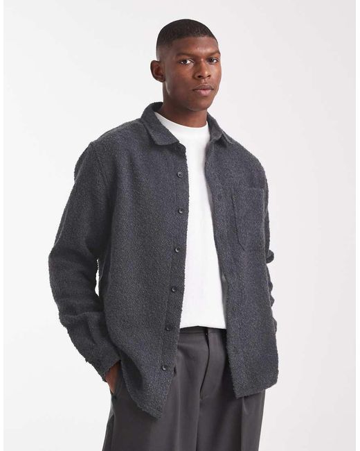 ASOS Blue Boucle Overshirt for men