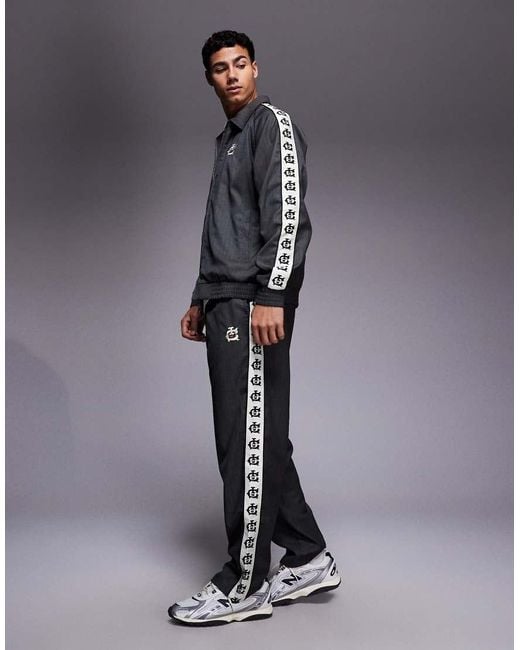 ICECREAM Black Logo Pinstripe Straight Leg Trousers Co-Ord for men