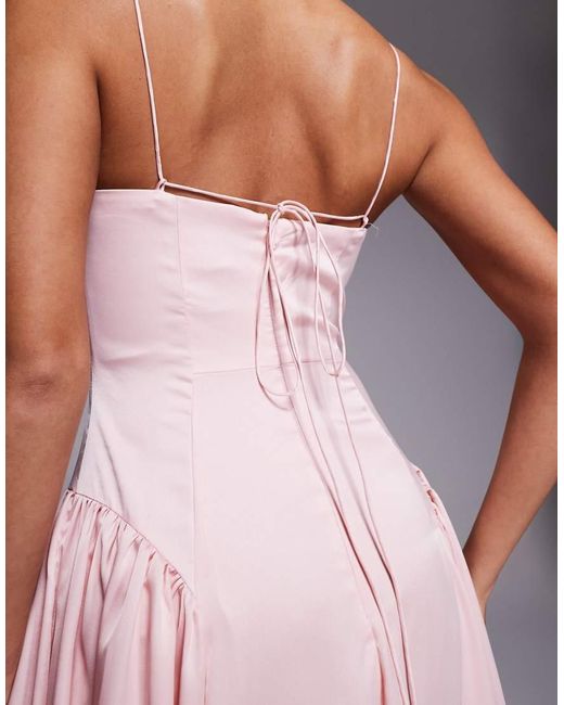 ASOS Purple Bridesmaids Drop Waist Tie Detail Cami Midaxi Dress