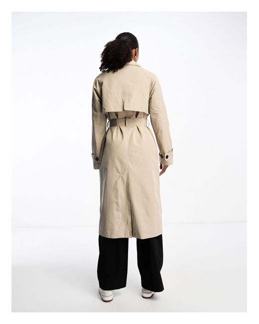 Monki White Oversize Belted Trench Coat