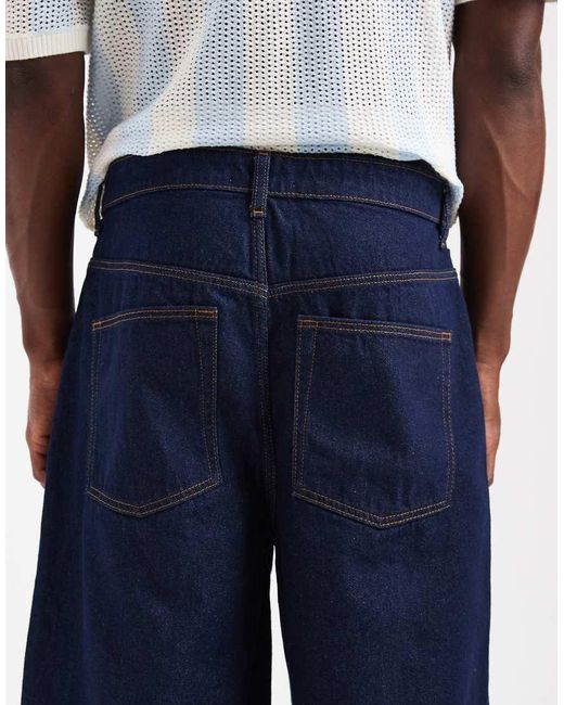 ASOS Blue Loose Denim Jorts for men