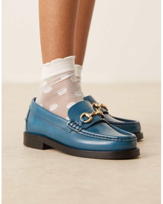 Walk London Blue Dalston Trim Loafer