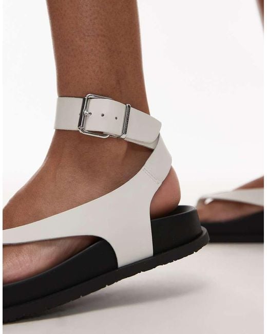 Sandali Bianchi Alla Caviglia Con Fascette di Tommy Hilfiger in Brown