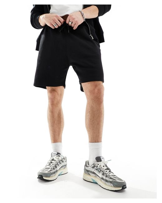 Weekday Black Jersey Shorts for men