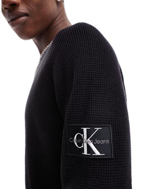 Calvin Klein Badge Jumper in Black for Men Lyst UK