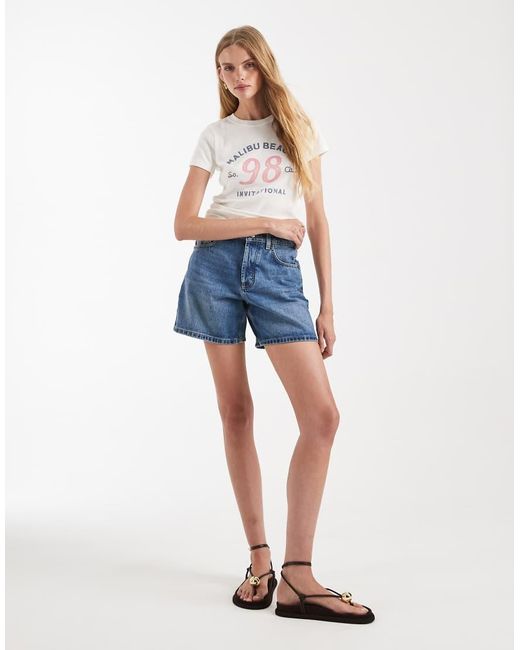 Hollister White Malibu Beach Graphic Baby Tee