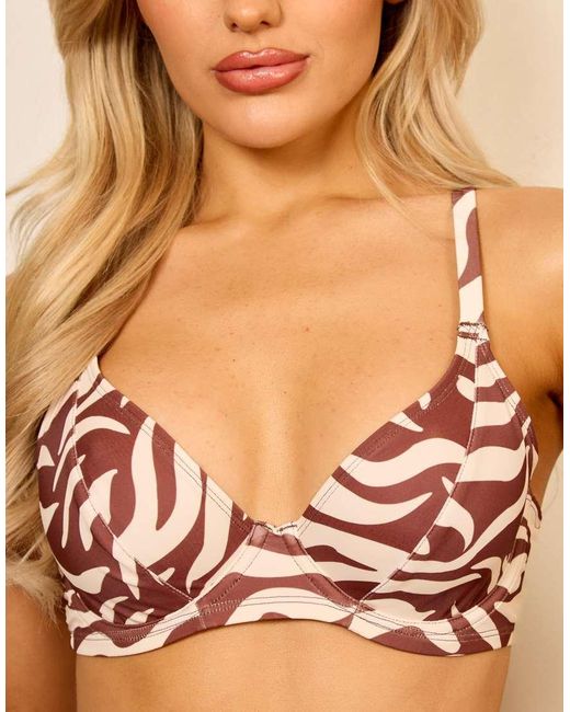Wolf & Whistle Brown X Isabella Whittingham Underwire Bikini Top