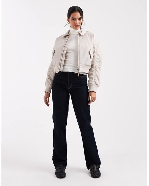 Levi's Natural Black Ruched Sleeve Bomber