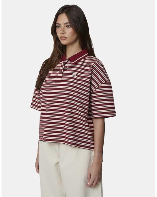 Good For Nothing Red Oversized Fit Monogram Pique Polo