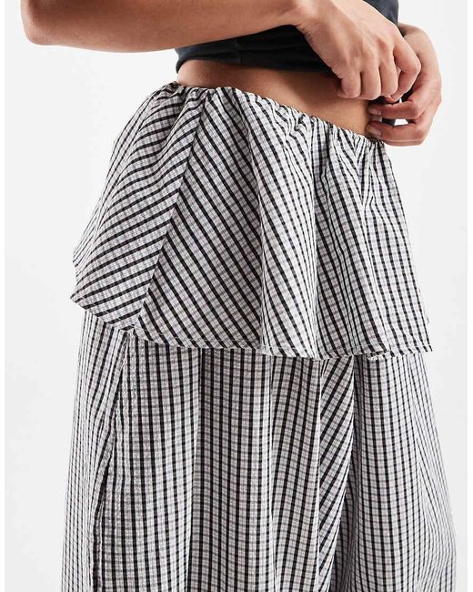 ASOS Gray Asos Design Petite Balloon Pants With Skirt Overlay Detail