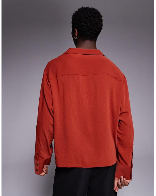 ASOS Recht Oversized Overhemd Met Brede Reverskraag voor heren