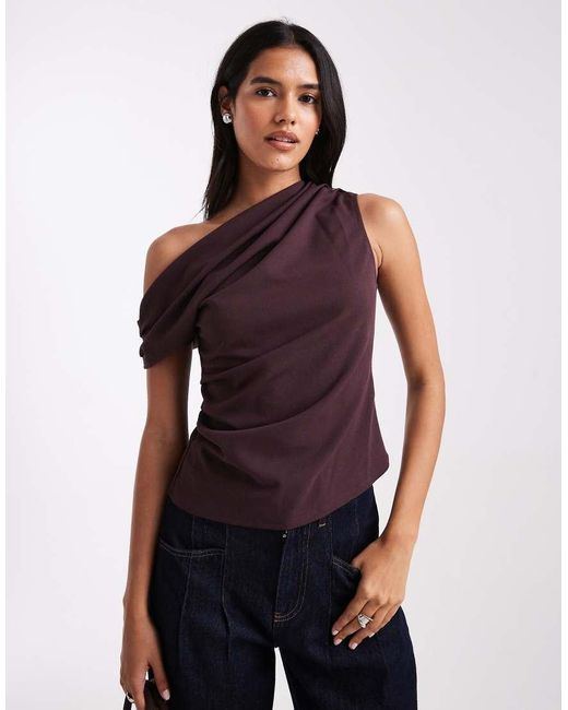 New Look Gedrapeerde Top in het Purple