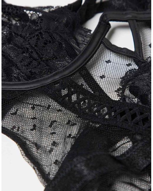 Ann Summers Gray Entice Me Fold Over Teddy Bodysuit