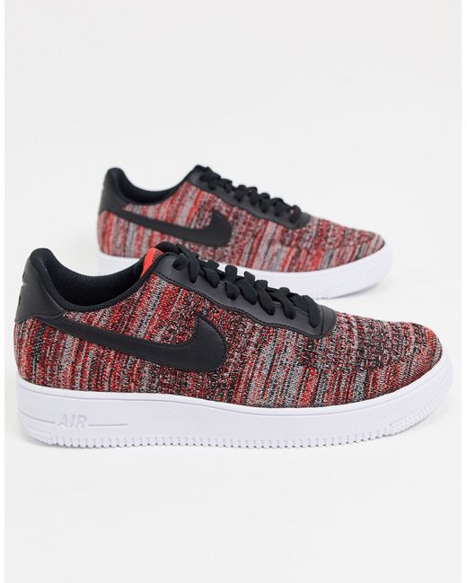 Nike Red Air Force 1 Flyknit 2.0 for men