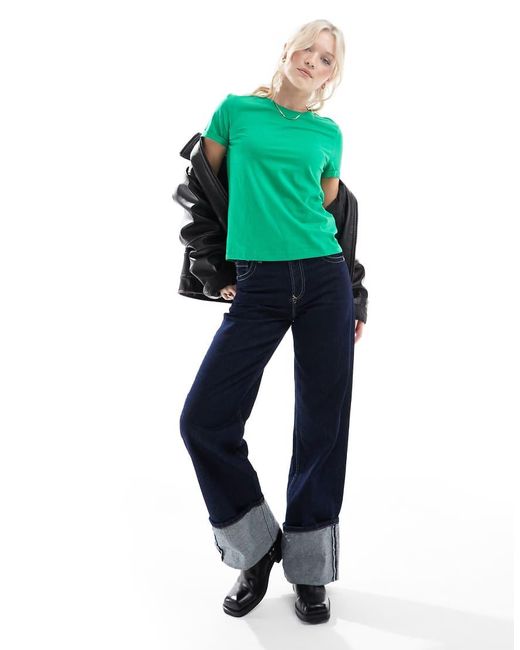 Vero Moda Green T-shirt With Fold Up