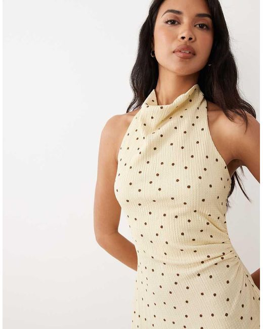 Gina Tricot Natural Halterneck Mini Dress