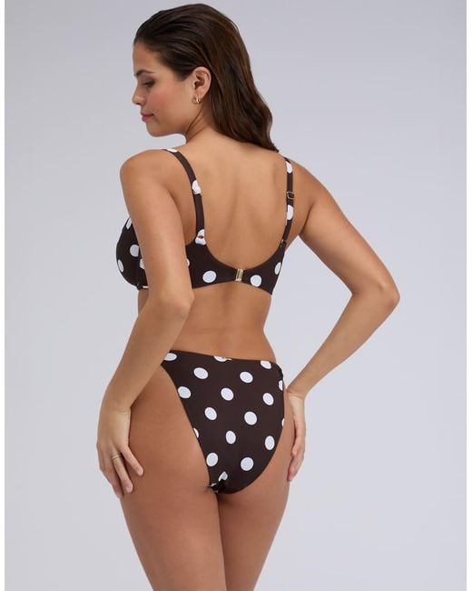 Boux Avenue Black Ibiza Polka Dot Plunge Bikini Top Underwired Swimwear