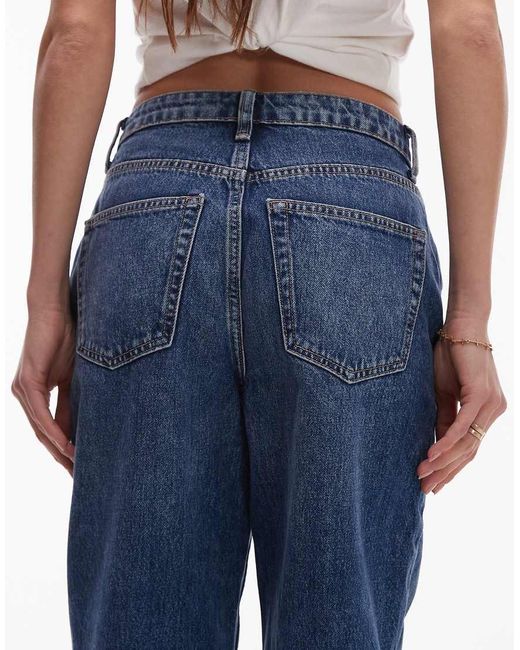 Vaqueros Mom De Talle Alto Original De TOPSHOP de color Blue