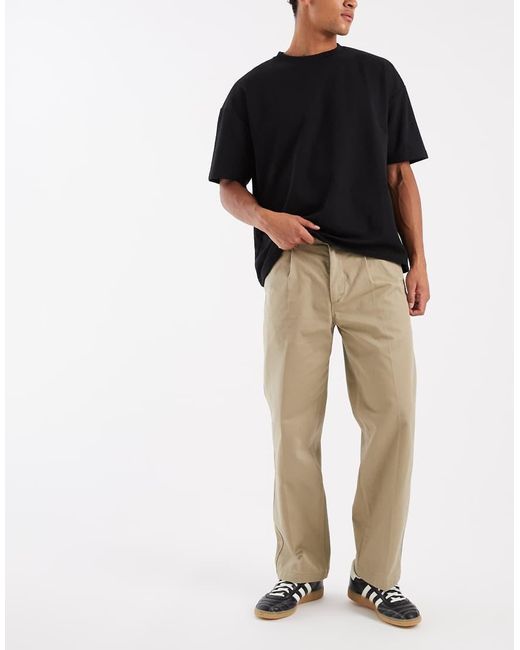 Levi's Black Workwear Loose Pleated Chinos for men