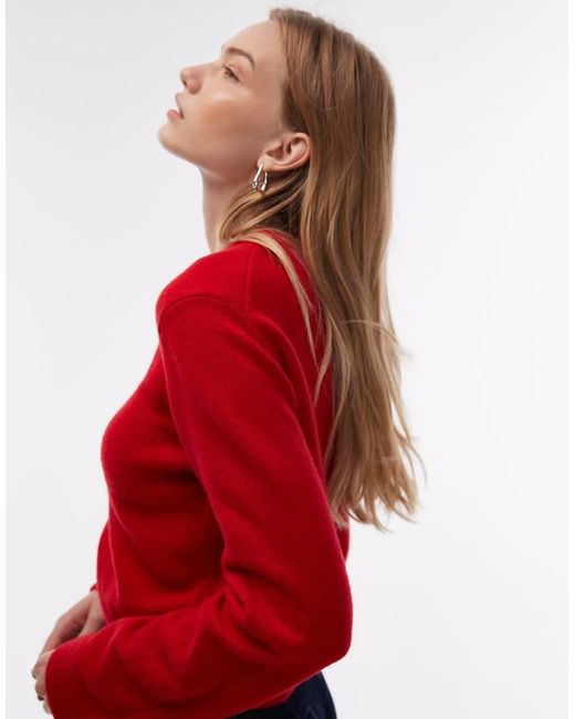 & Other Stories Red Wool Mix Slim Fit Sweater